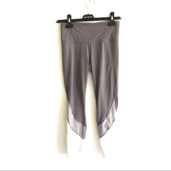 Athleta Colorblock Salutation High Rise Yoga Gym Leggings Tights Grey White XS - Picture 3 of 7